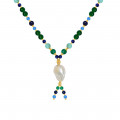 RANDOM PEARLS NECKLACE WITH lapis , MALACHITE , AMAZONITE , BLUE AND GREEN AGATE RANDOM PEARLS NECKLACE WITH lapis , MALACHITE , AMAZONITE , BLUE AND GREEN AGATE