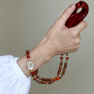 ELECTRONIC BEARISH IN THE NAME OF AL-JALALAH - ALNOOR WITH RED AGATE , AMBER  COKE WOOD