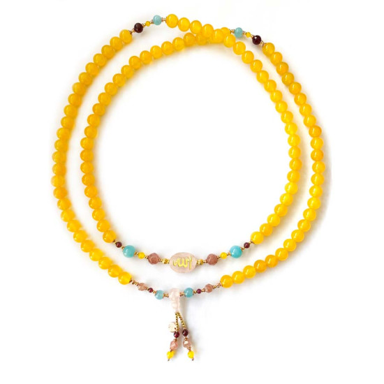 BEARISH IN THE NAME OF AL-JALALAH -ALLA, CRAFTED ON PINK QUARTZ WITH CHERRY QUARTZ , YELLOW AGATE , AQUAMARINE AND GARNET BEARISH IN THE NAME OF AL-JALALAH -ALLA, CRAFTED ON PINK QUARTZ WITH CHERRY QUARTZ , YELLOW AGATE , AQUAMARINE AND GARNET