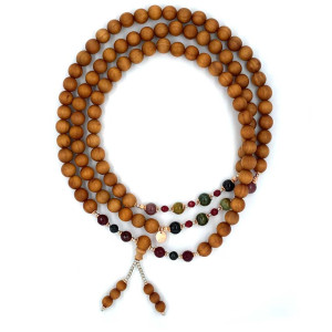 MULTICOLORED TOURMALINE BEARISH WITH RUBE, AGATE, SANDALWOOD