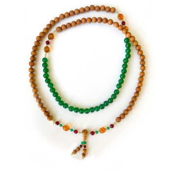 BEARISH WITH SANDALWOODS , AMBER , GREEN AGATE AND RUBI 