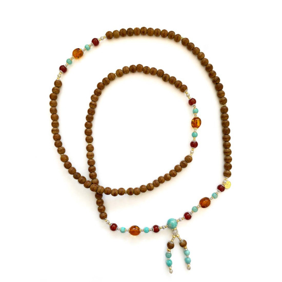 AMAZONITE BEARISH WITH RED AGATE, AMBER, OUD WOOD AMAZONITE BEARISH WITH RED AGATE, AMBER, OUD WOOD