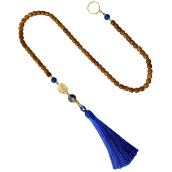 BEARISH IN THE NAME OF AL-JALALAH -ALLAH WITH BLUE AGATE , LAPIS , COKE WOOD