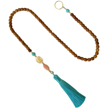 BEARISH IN THE NAME OF AL-JALALAH -ALLAH WITH PINK OPAL , HOWLITE , COKE WOOD 
