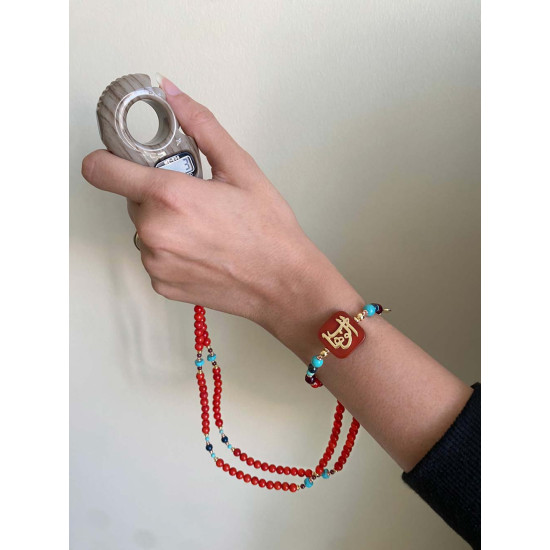 ELECTRONIC BEARISH IN THE NAME OF AL-JALALAH - ALWAHHAB WITH RED AGATE, RUBY AGATE,CORAL AND TURQUOISE ELECTRONIC BEARISH IN THE NAME OF AL-JALALAH - ALWAHHAB WITH RED AGATE, RUBY AGATE,CORAL AND TURQUOISE