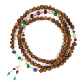 GREEN AGATE BEARISH WITH PEARL, AMETHYST, RUBY AGATE AND COKE WOOD