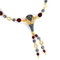 GOLD 18K PLATED AMBER BEARISH WITH RUBI AGATE , CITRINE AND HAMATITE GOLD 18K PLATED AMBER BEARISH WITH RUBI AGATE , CITRINE AND HAMATITE