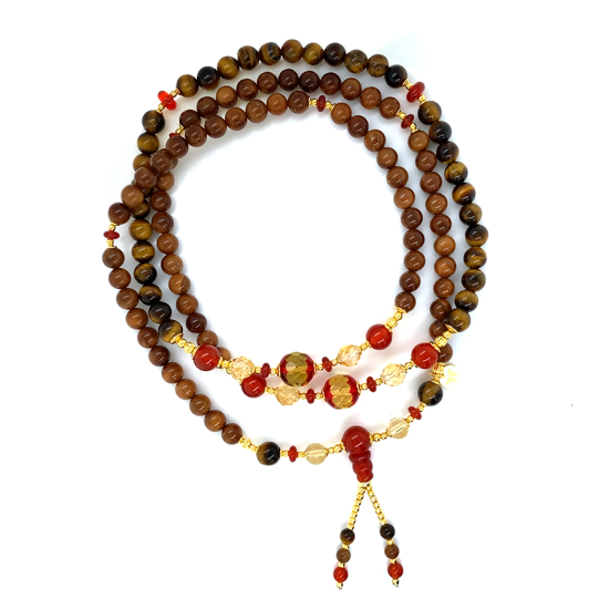 TIGER-EYE BEARISH WITH CITREN , RED AGATE , AMBER AND COKE WOOD