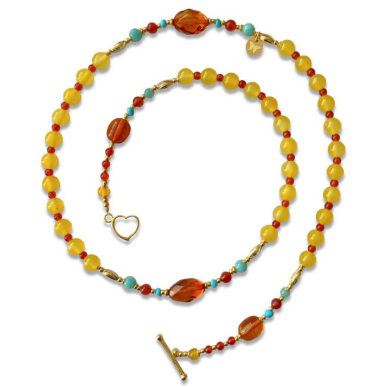 YELLOW AGATE BEARISH WITH AMBER,RED AGATE, AMAZONITE AND TURQUOISE YELLOW AGATE BEARISH WITH AMBER,RED AGATE, AMAZONITE AND TURQUOISE
