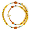 YELLOW AGATE BEARISH WITH AMBER,RED AGATE, AMAZONITE AND TURQUOISE YELLOW AGATE BEARISH WITH AMBER,RED AGATE, AMAZONITE AND TURQUOISE