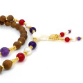 AMETHYST BEARISH WITH PEARLS, RUBY AGATE, CITRINE AND OUD WOOD