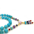TURQUOISE BEARISH WITH AMETHYST, LAPIS LAZULI, RED AGATE AND KAYANITE