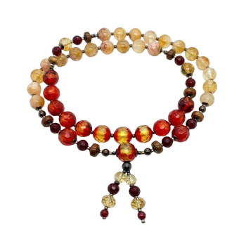 RED AMBER TASBIH WITH CITRINE AND RUBY AGATE