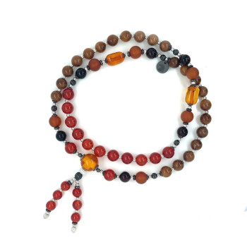  AMBER BEARISH WITH RED AGATE , AMBER AND COKE WOOD