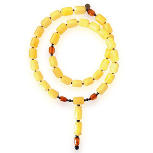 CYLINDRICAL YELLOW AMBER BEARISH WITH HONEY COLORED AMBER