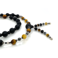 BLACK MATT ONYX BEARISH WITH HEMATITE AND TIGEREYE 