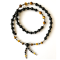 BLACK MATT ONYX BEARISH WITH HEMATITE AND TIGEREYE 