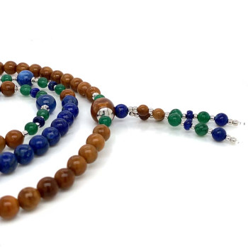 LAPIS BEARISH WITH KYANITE, GREEN CHLORITE AND COKE WOOD