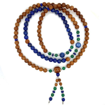 LAPIS BEARISH WITH KYANITE, GREEN CHLORITE AND COKE WOOD