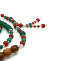 RED AND GREEN AGATE BEARISH WITH MALACHITE AND COKE WOOD