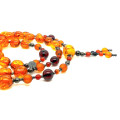 OVAL AMBER ROSARY WITH MATTE AMBER & AGATE