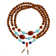 Cook bearish with Oval Red Agate, Lapis and Aquamarine