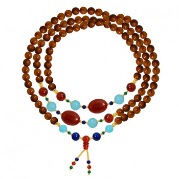 Cook bearish with Oval Red Agate, Lapis and Aquamarine