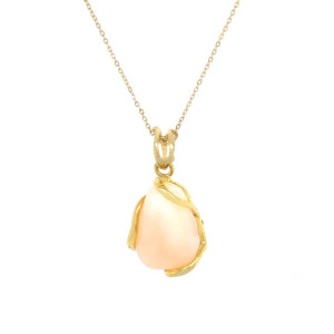 18k GOLD PLATED PINK CORAL NECKLACE