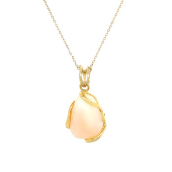 18k GOLD PLATED PINK CORAL NECKLACE