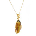 18k GOLD PLATED AMBER NECKLACE
