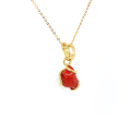 18k GOLD PLATED RED CORAL NECKLACE 18k GOLD PLATED RED CORAL NECKLACE