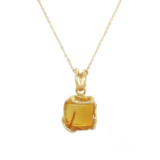 18k GOLD PLATED AMBER NECKLACE 18k GOLD PLATED AMBER NECKLACE