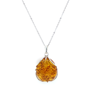 SILVER AMBER NECKLACE
