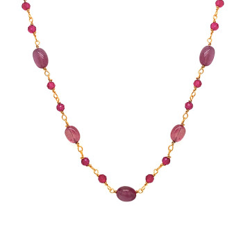 18K GOLD PLATED RUBI STONE NECKLACE 