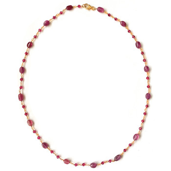 18K GOLD PLATED RUBI STONE NECKLACE 