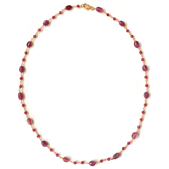 18K GOLD PLATED RUBI STONE NECKLACE 18K GOLD PLATED RUBI STONE NECKLACE
