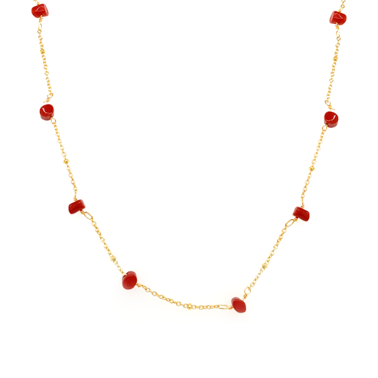 18k GOLD PLATED CORAL NECKLACE 18k GOLD PLATED CORAL NECKLACE