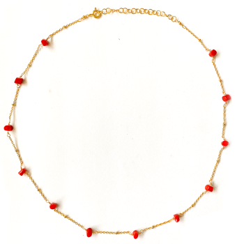 18k GOLD PLATED CORAL NECKLACE