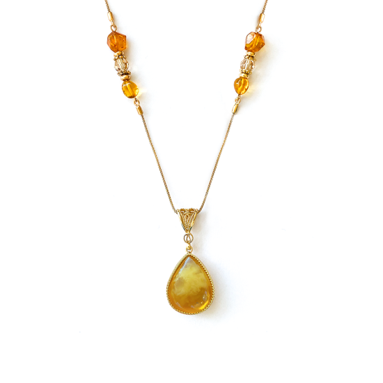 18k GOLD PLATED AMBER NECKLACE 18k GOLD PLATED AMBER NECKLACE