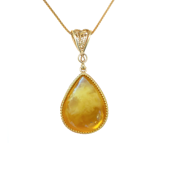 18k GOLD PLATED AMBER NECKLACE