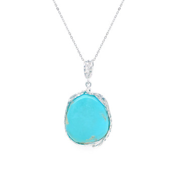 TURQUOISE SILVER NECKLACE CHAIN