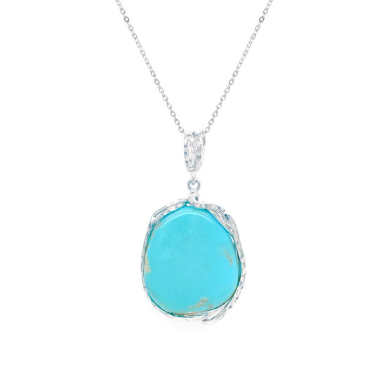TURQUOISE SILVER NECKLACE CHAIN TURQUOISE SILVER NECKLACE CHAIN
