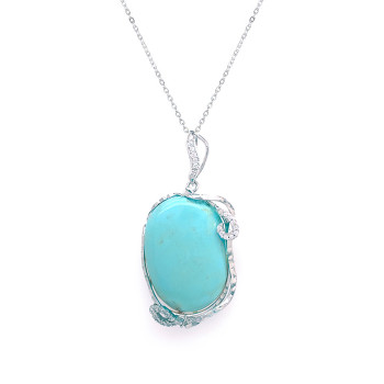 TURQUOISE SILVER NECKLACE CHAIN