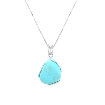 TURQUOISE SILVER NECKLACE CHAIN