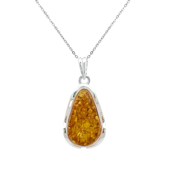 18k GOLD PLATED AMBER NECKLACE