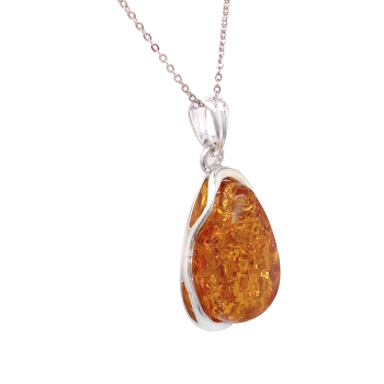 18k GOLD PLATED AMBER NECKLACE
