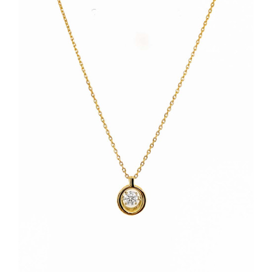 SILVER PENDANT WITH A MOVABLE ZIRCON CENTER AND A PLAIN FRAME