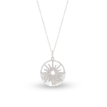 SILVER WHITE SHILL PENDANT ( SUN GROUP)