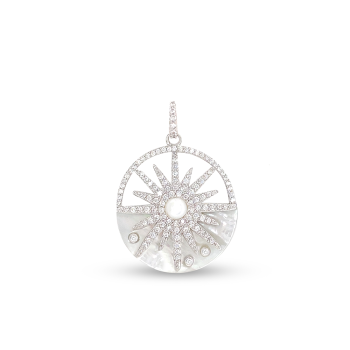 SILVER WHITE SHILL PENDANT ( SUN GROUP)