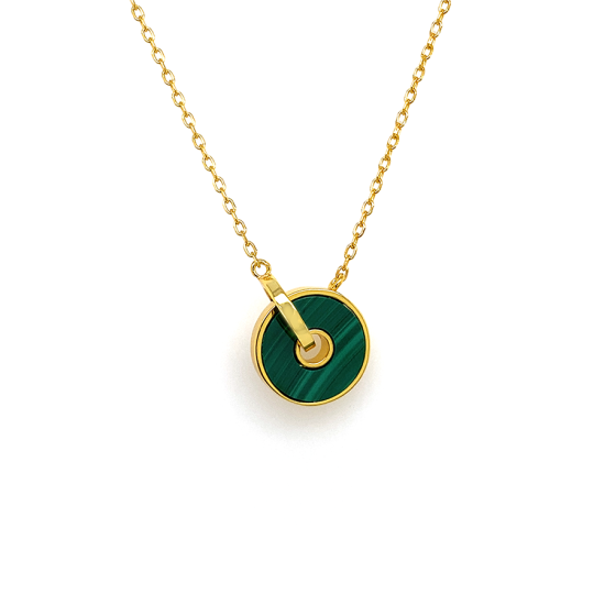 GOLD PLATED MALACHITE NECKLACE GOLD PLATED MALACHITE NECKLACE